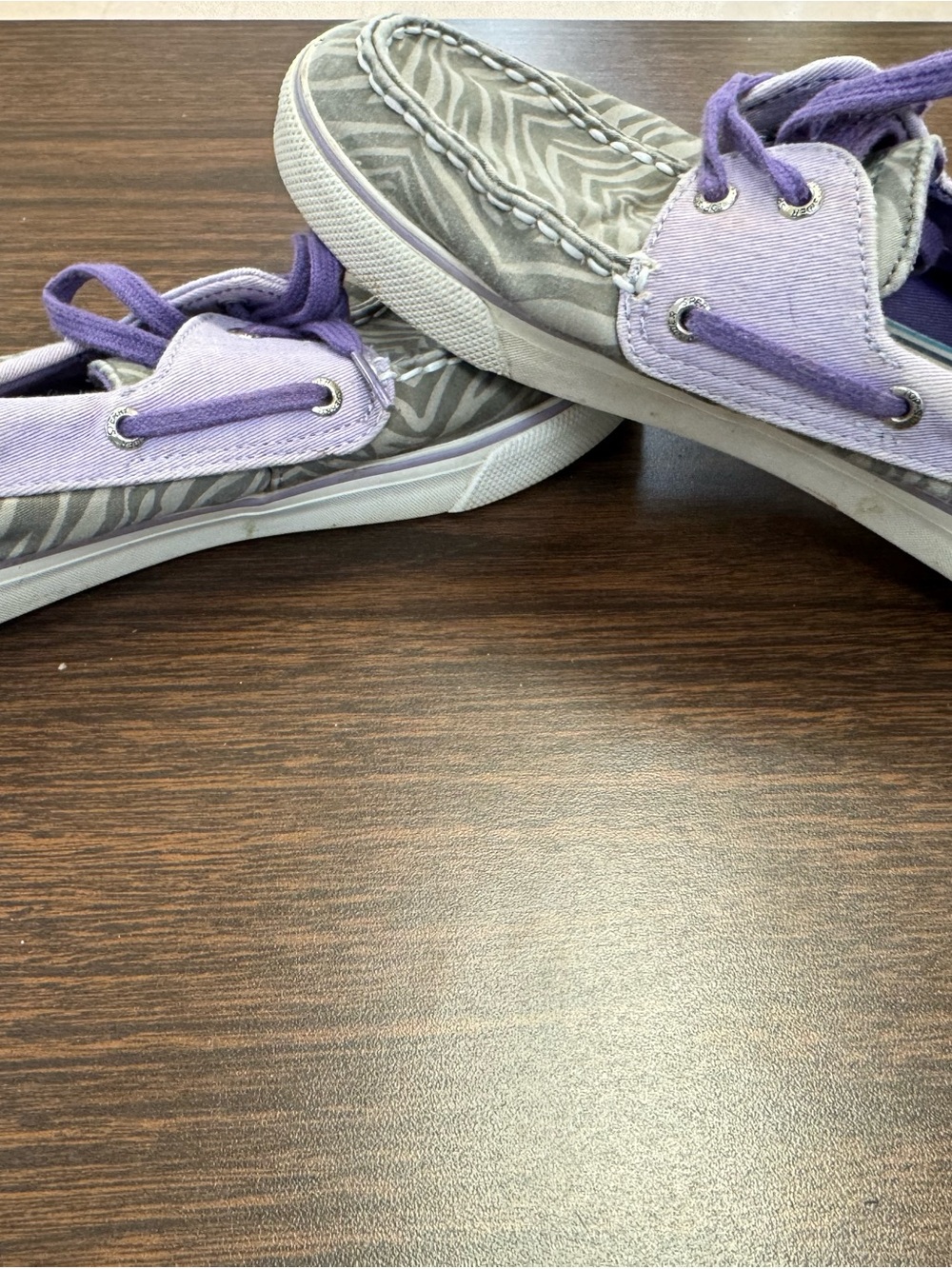 Sperry Two-Tone Purple and Gray Boat Shoes - Picture 3 of 5